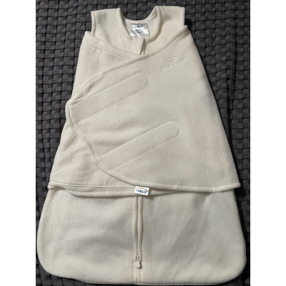 Halo Sleep Sack Swaddle Newborn -3 Months 6-12 Pounds White Fleece - Picture 1 of 4